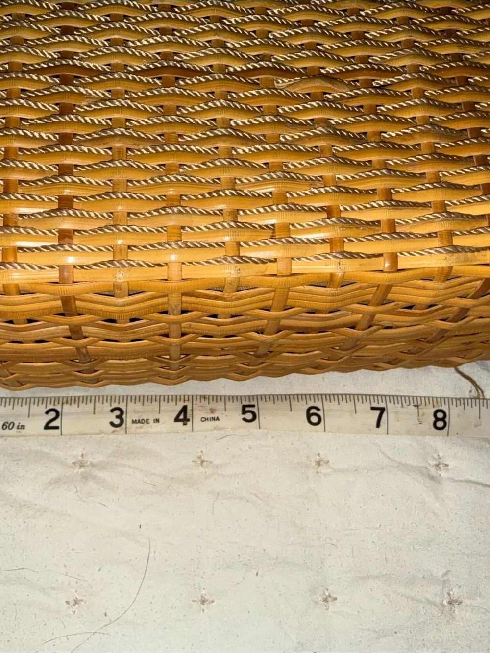 Vintage The Sak Woven Basket Tote Bag Neutral Tan Summer Market Bag